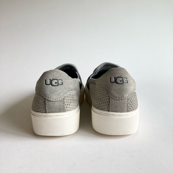 UGG Grey Suede Sheepskin Leather White Rubber Outsole Sneakers size 9 - Picture 8 of 12